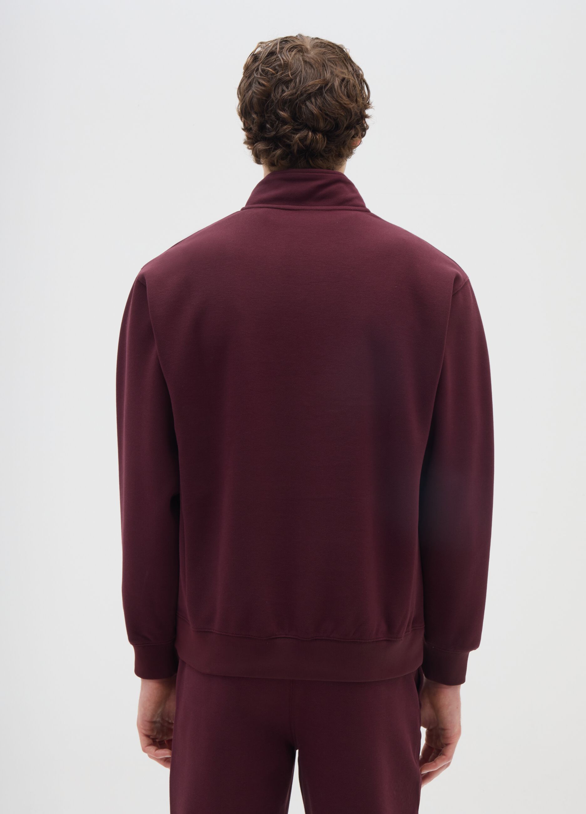 Burgundy half-zip sweatshirt