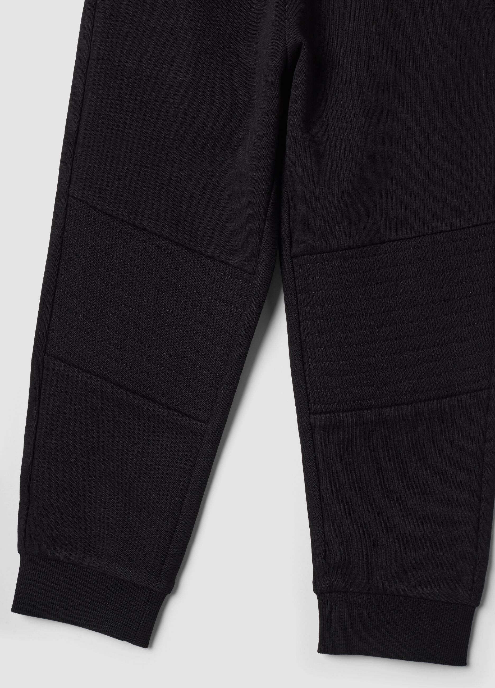 Pantaloni jogger neri in puro cotone regular fit