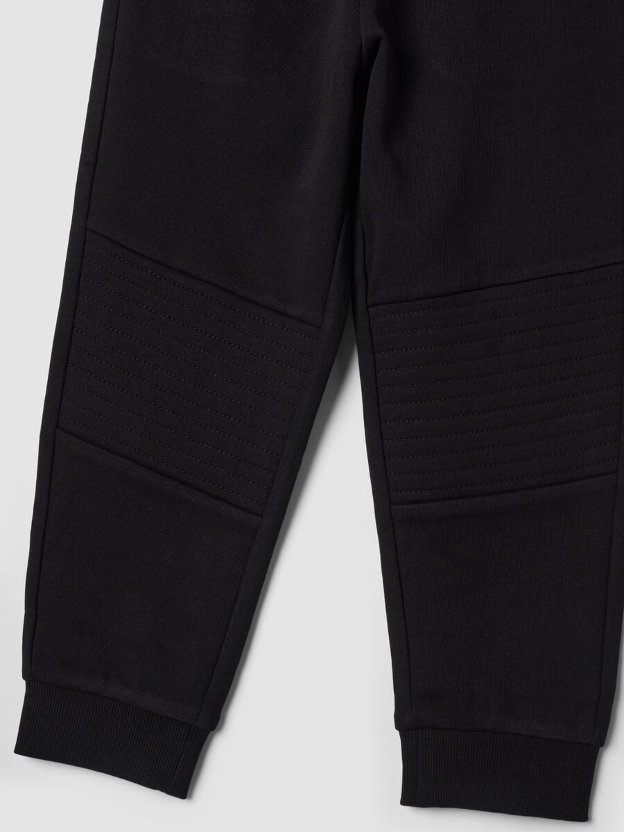 Pantaloni jogger neri in puro cotone regular fit_3