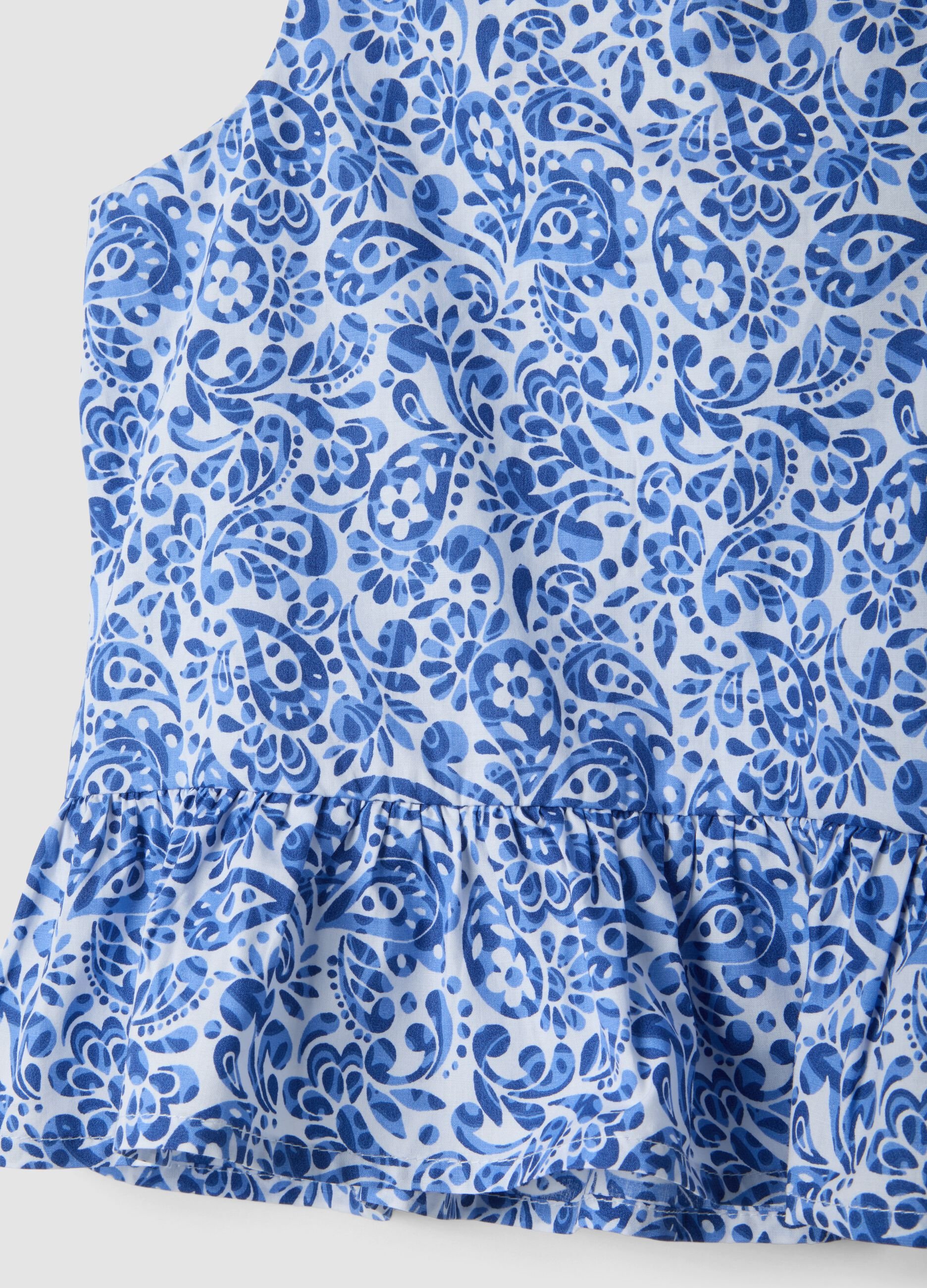 Blue pure cotton set with top and trousers