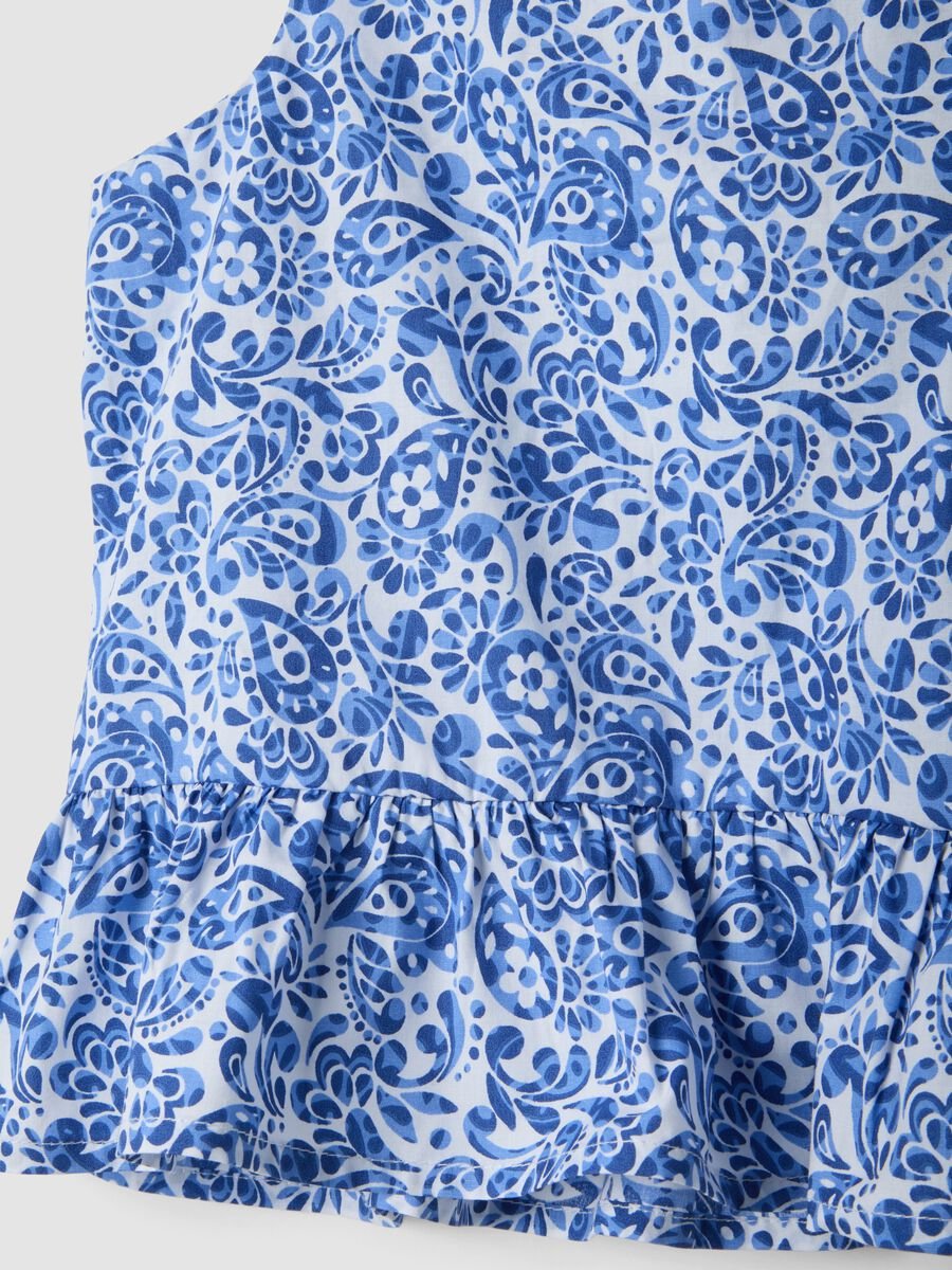 Blue pure cotton set with top and trousers_2