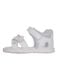 White sandals with velcro closure for girls_0