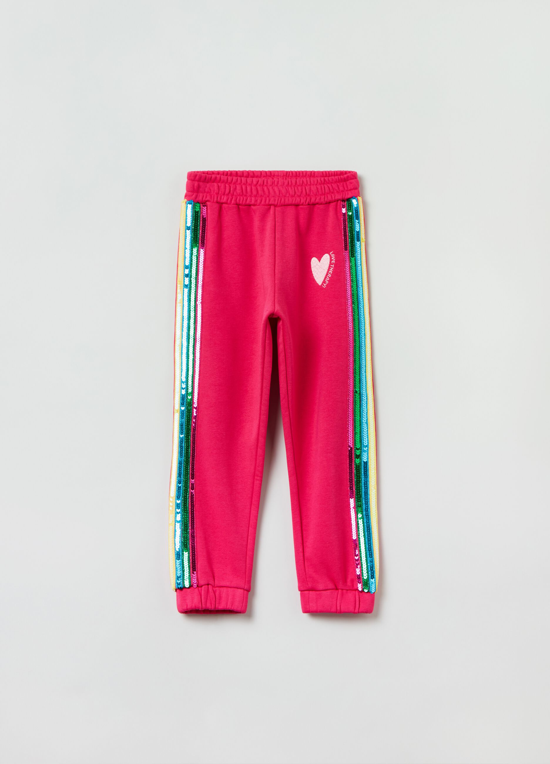 Joggers in felpa con paillettes