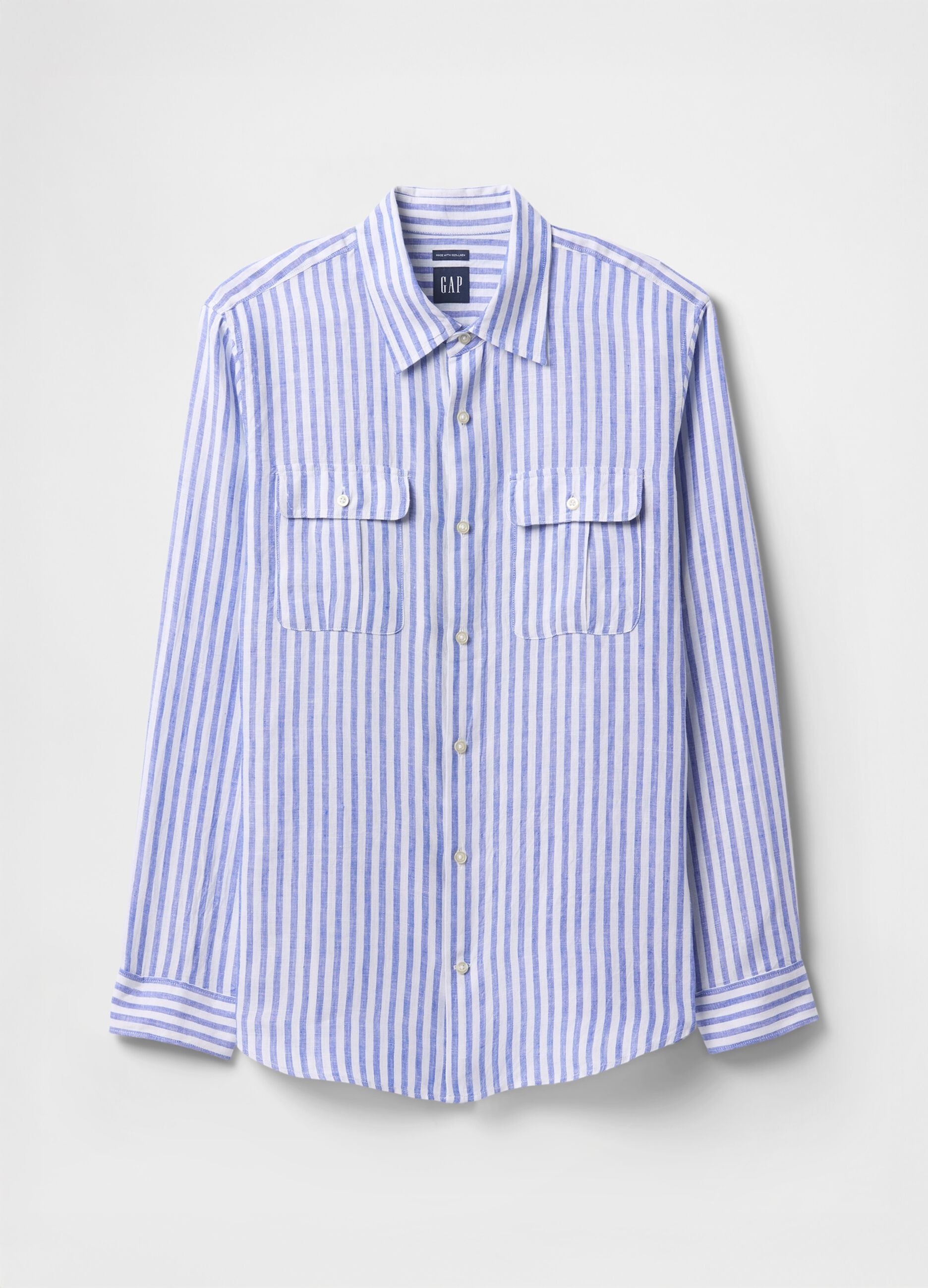 Oversized Light Blue and White Striped Shirt