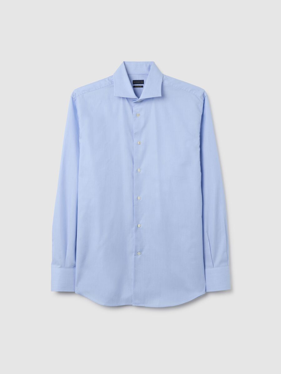 Camicia in puro cotone azzurra regular fit_4