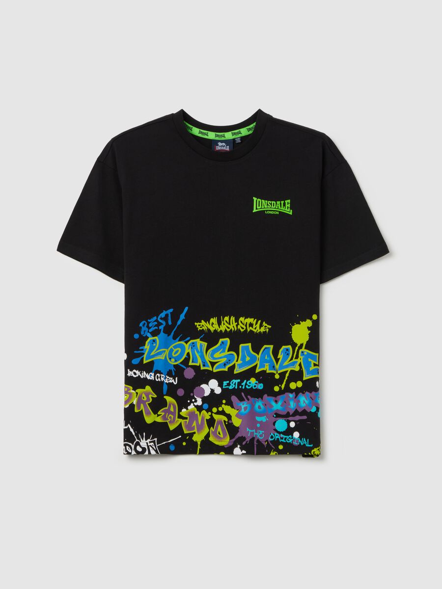 T-shirt in cotone stampa logo stile graffiti_3