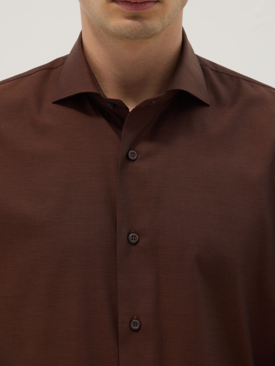 Pure cotton brown shirt regular fit easy iron_2