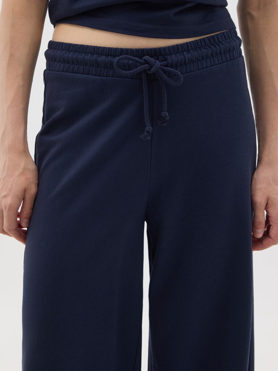 Blue pure cotton regular fit trousers_3