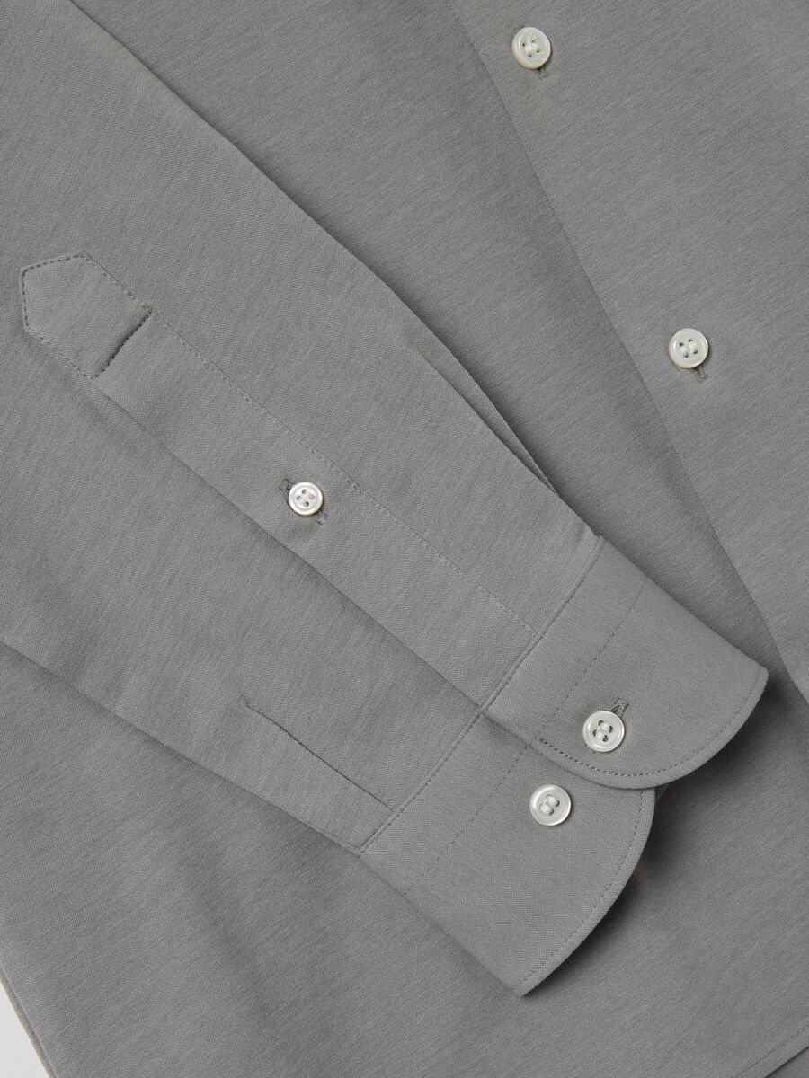 Solid colour regular-fit knit shirt_5