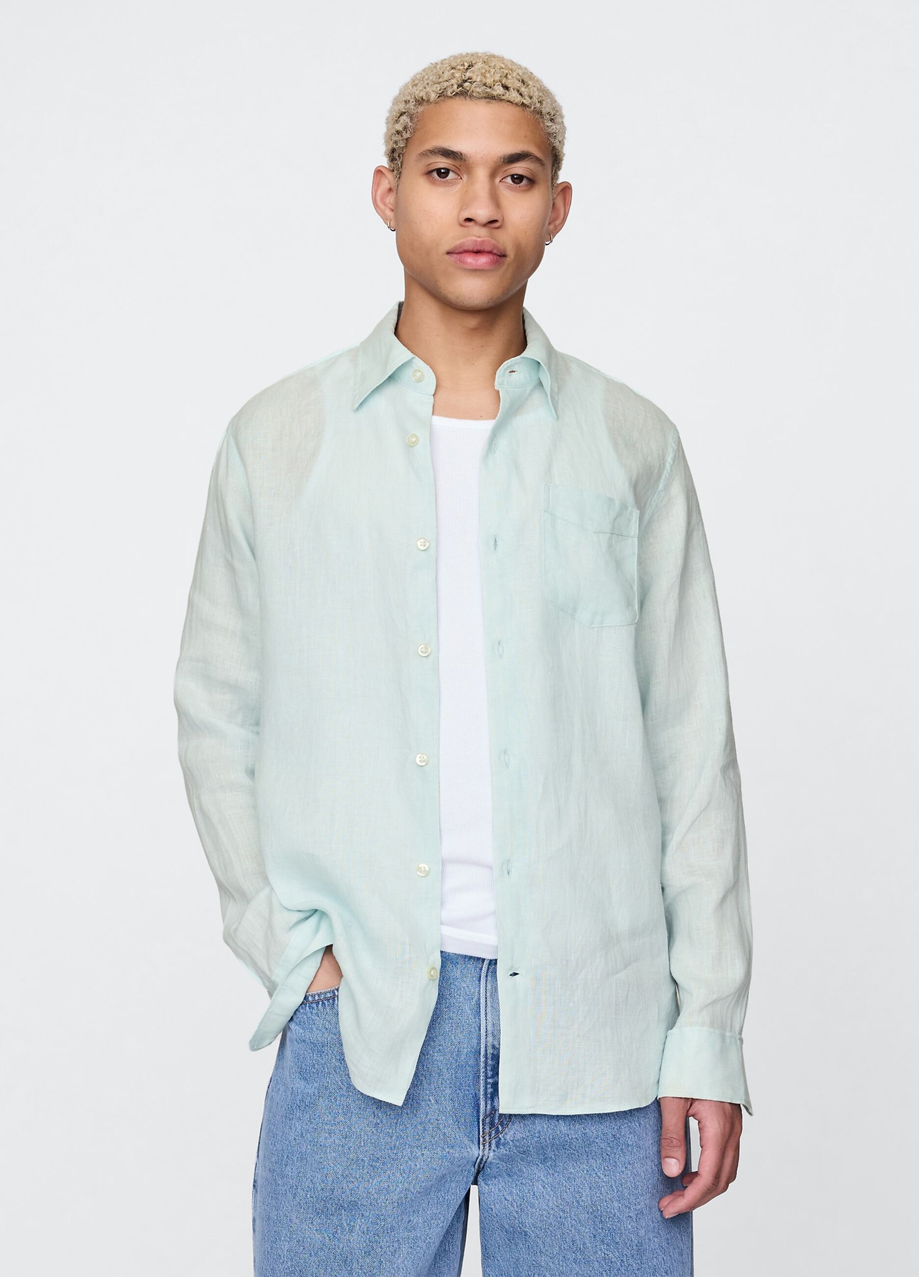 Gap Light Blue Linen Shirt
