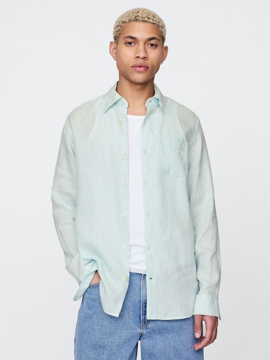 Gap Light Blue Linen Shirt_0