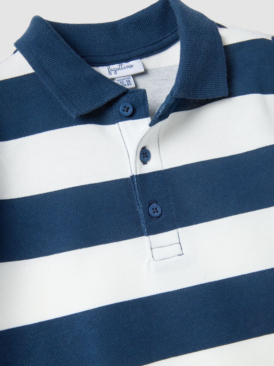 Multicoloured striped pure cotton polo for boys, regular fit_2