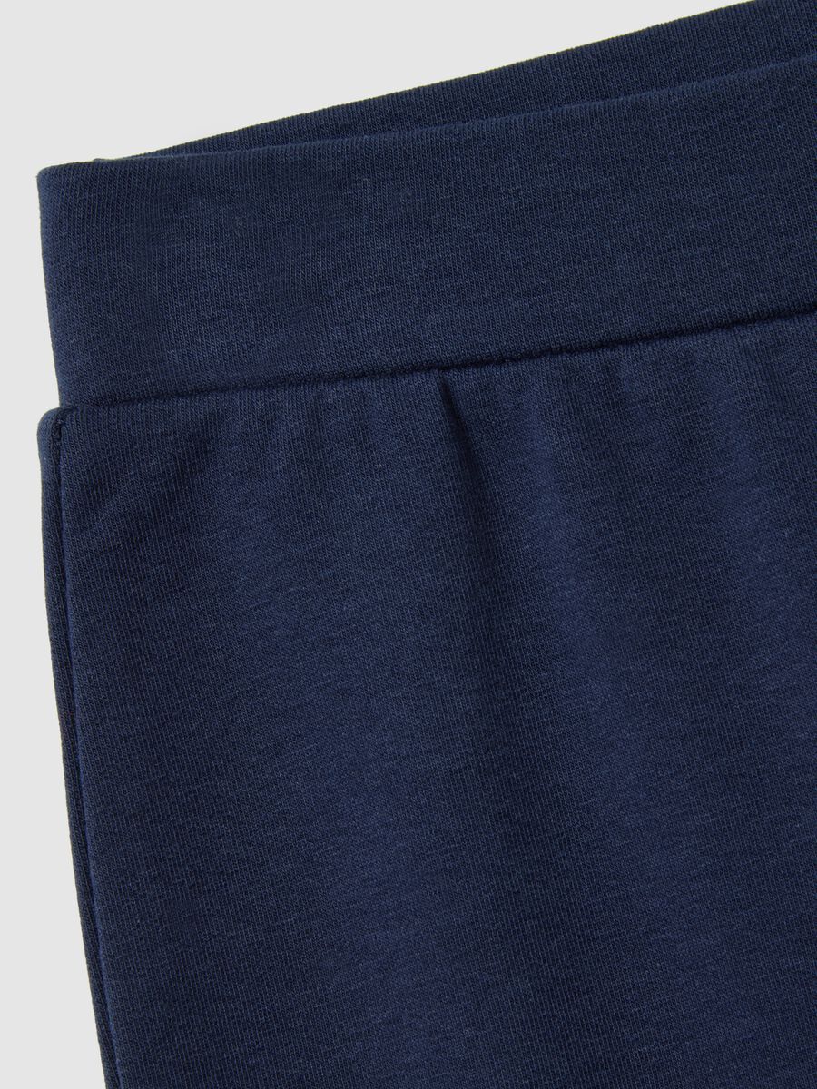 Leggings da bambina in cotone elasticizzato blu flare_3