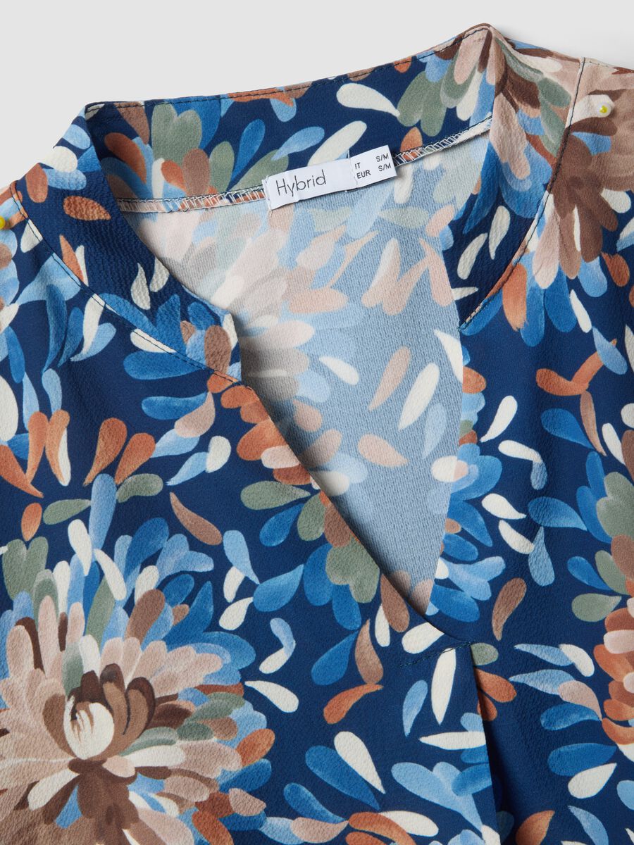 Maglia a maniche lunghe multicolor regular fit con fantasia floreale_5