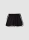 Black cotton-blend shorts with elasticated waist_1