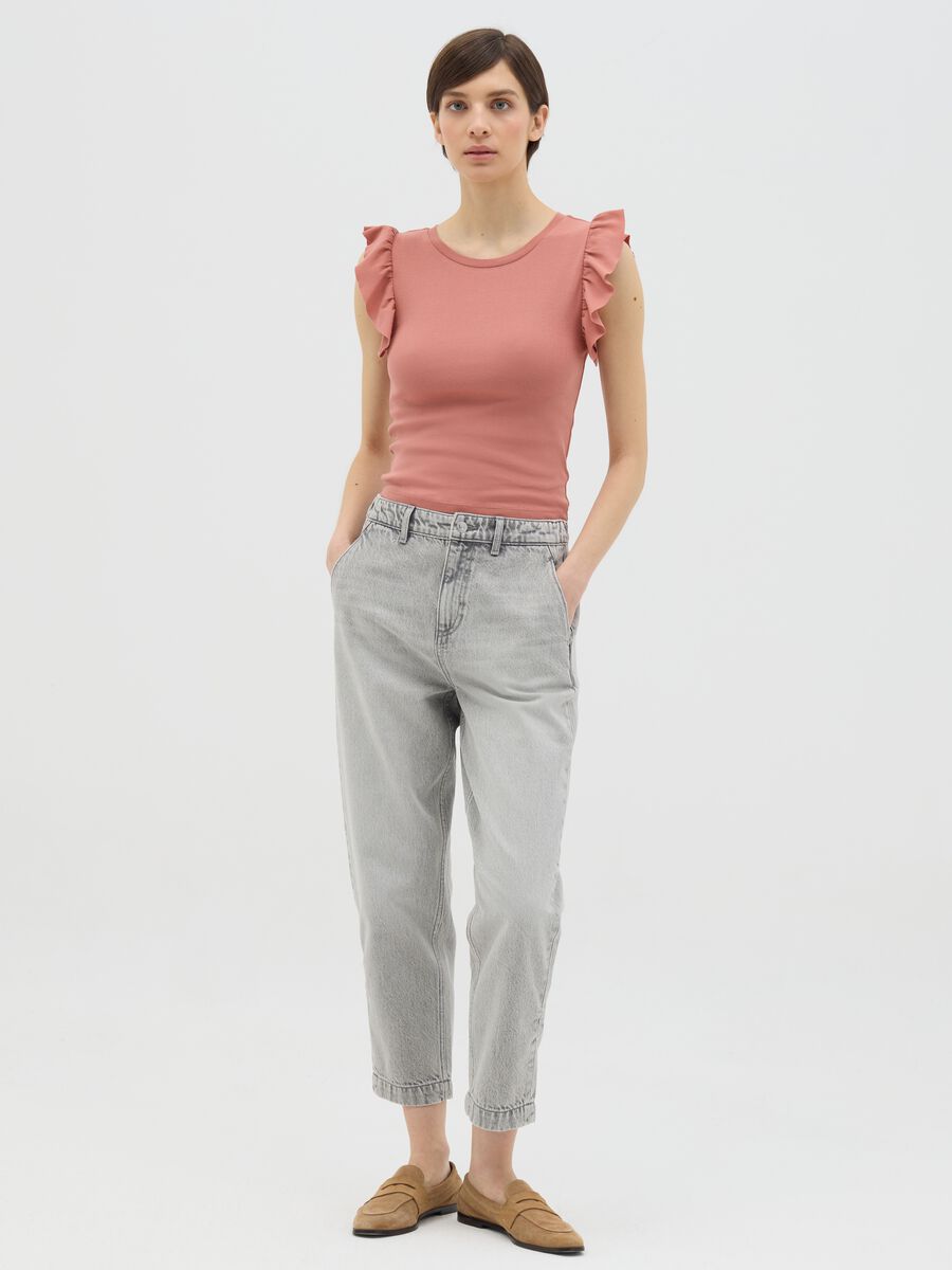 Pink T-shirt with ruffle sleeves by Ovs_1