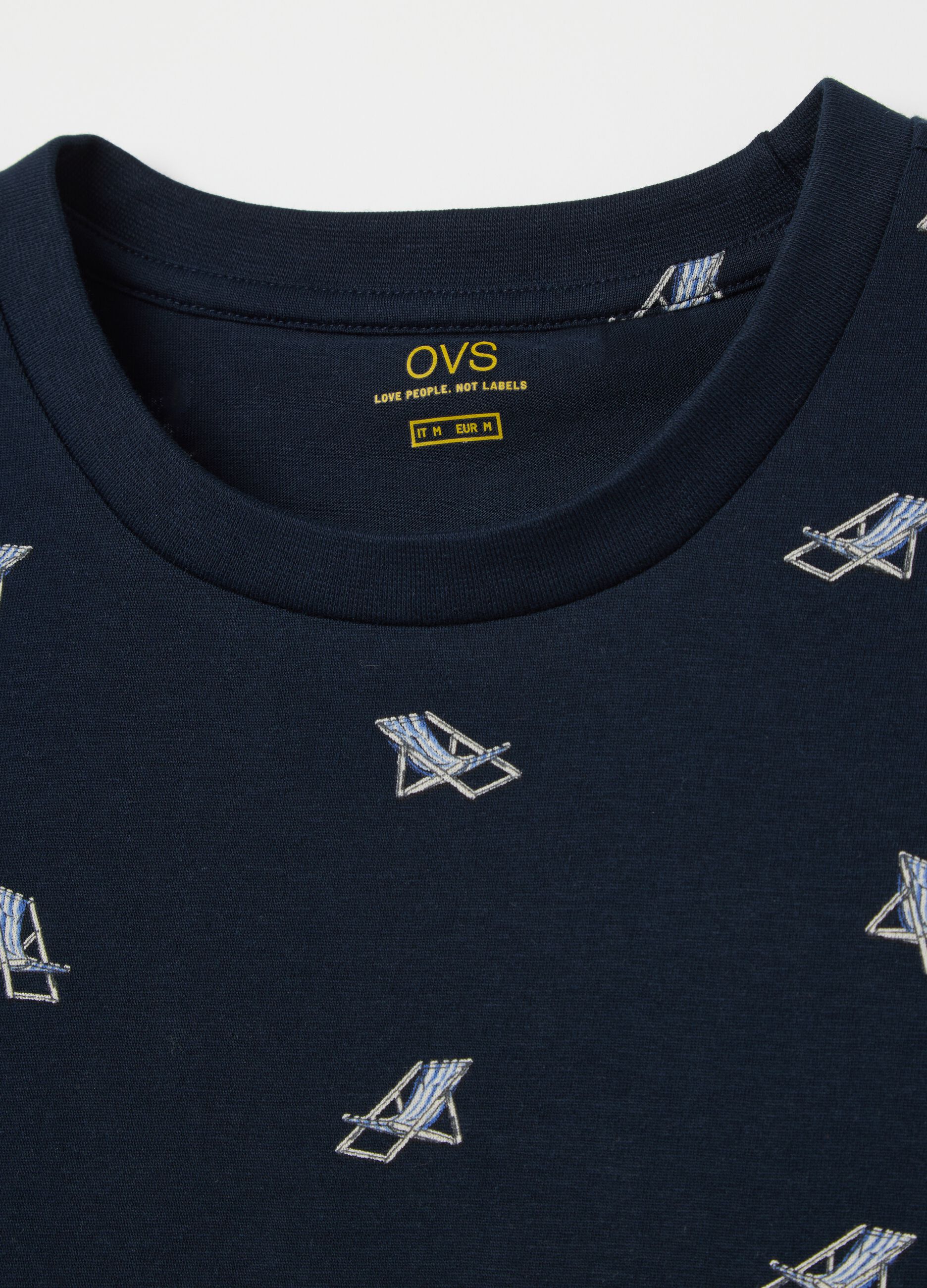 Blue short pyjamas with Ovs print