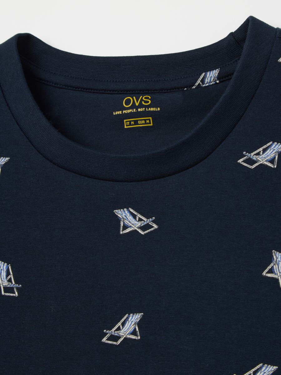 Blue short pyjamas with Ovs print_5
