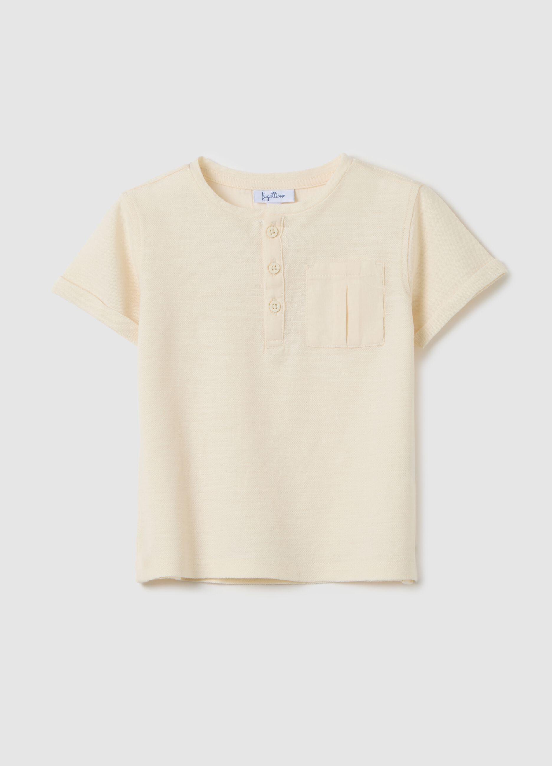Children's beige pure cotton T-shirt, regular fit