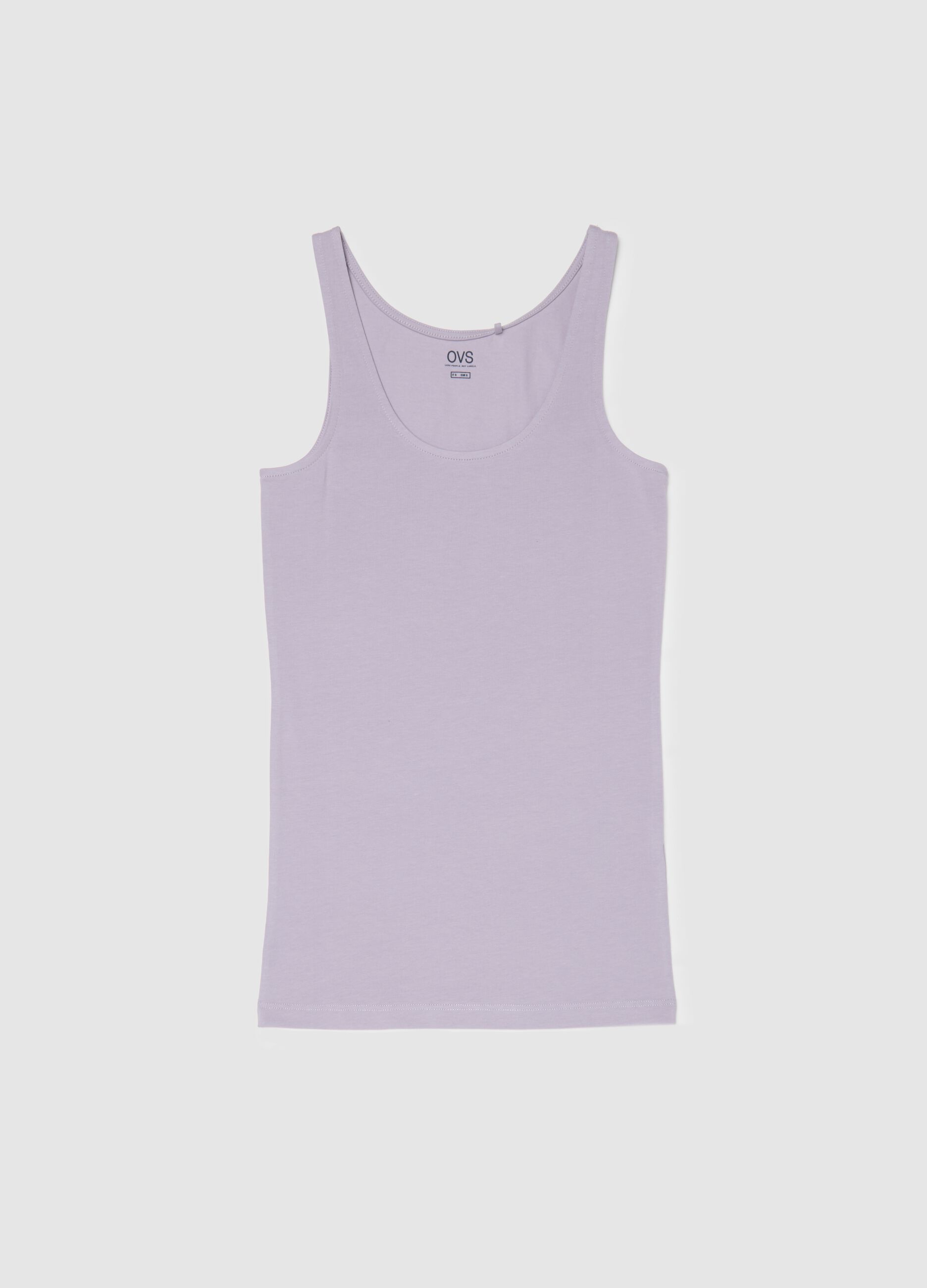 Purple Stretch Cotton Regular Fit Vest