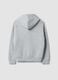 Felpa grigia melange con cappuccio e nodo regular fit_2