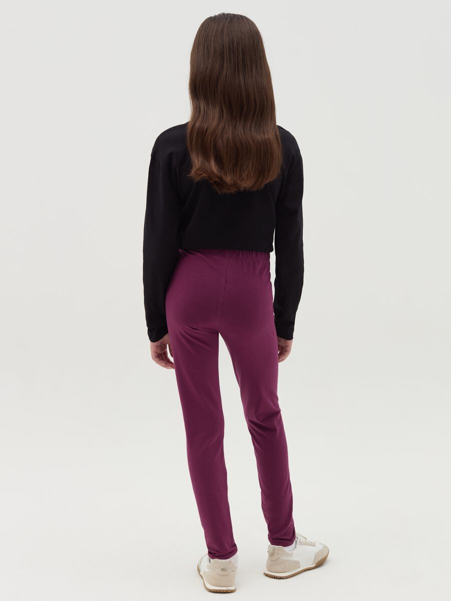 Printed stretch cotton leggings_1