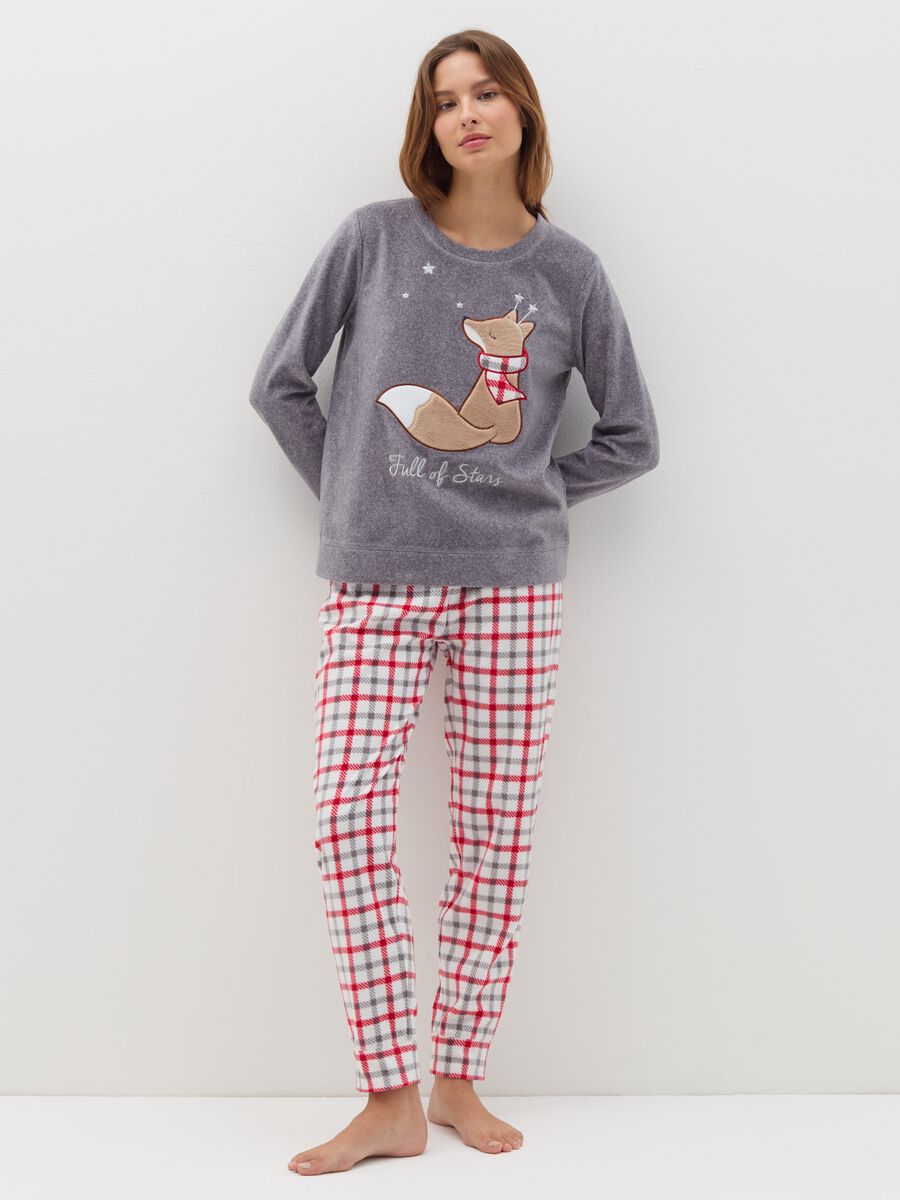 Pigiama in velour con ricamo "Full of Stars"_0