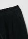 Black stretchy cotton regular fit trousers_1