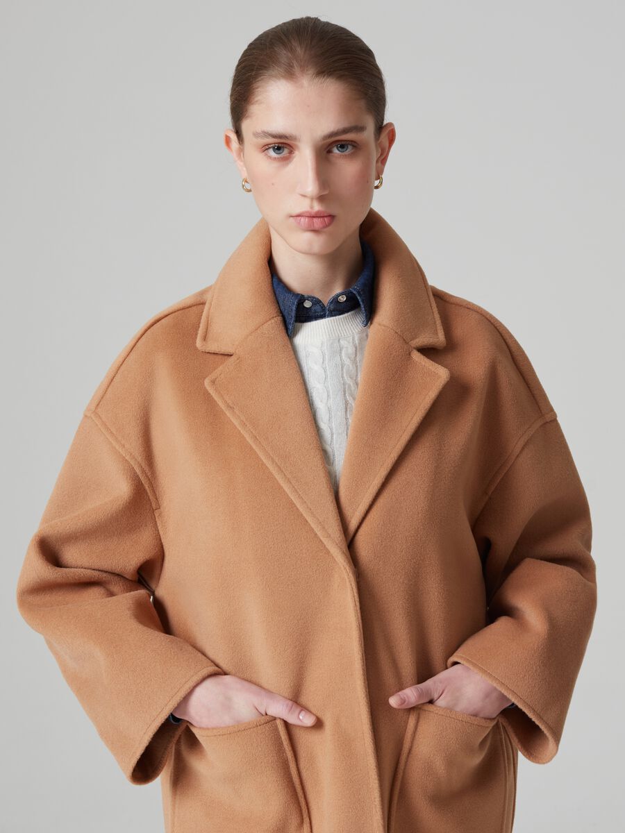 Cappotto lungo aperto in panno_2
