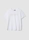 White pure cotton T-shirt with front print_4