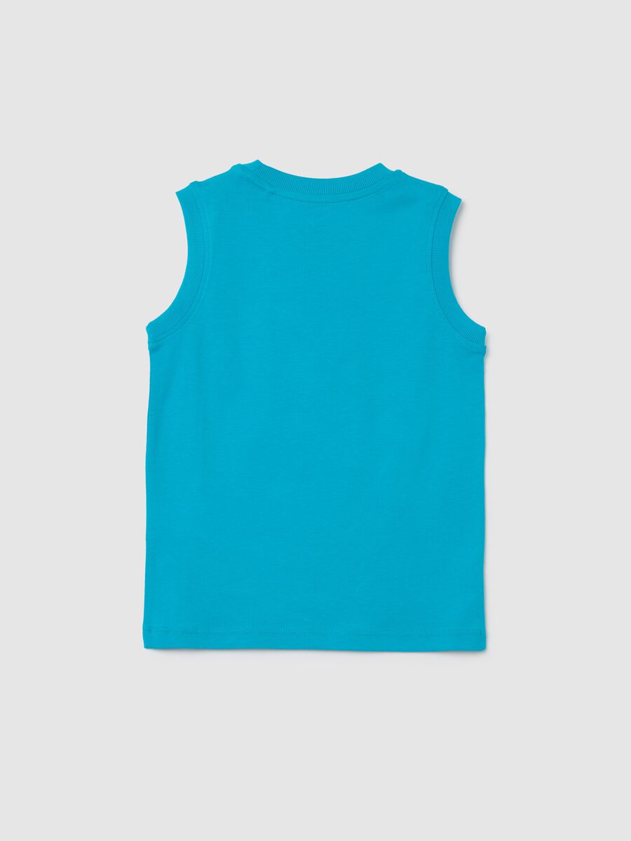 Blue cotton tank top with Bugs Bunny_1