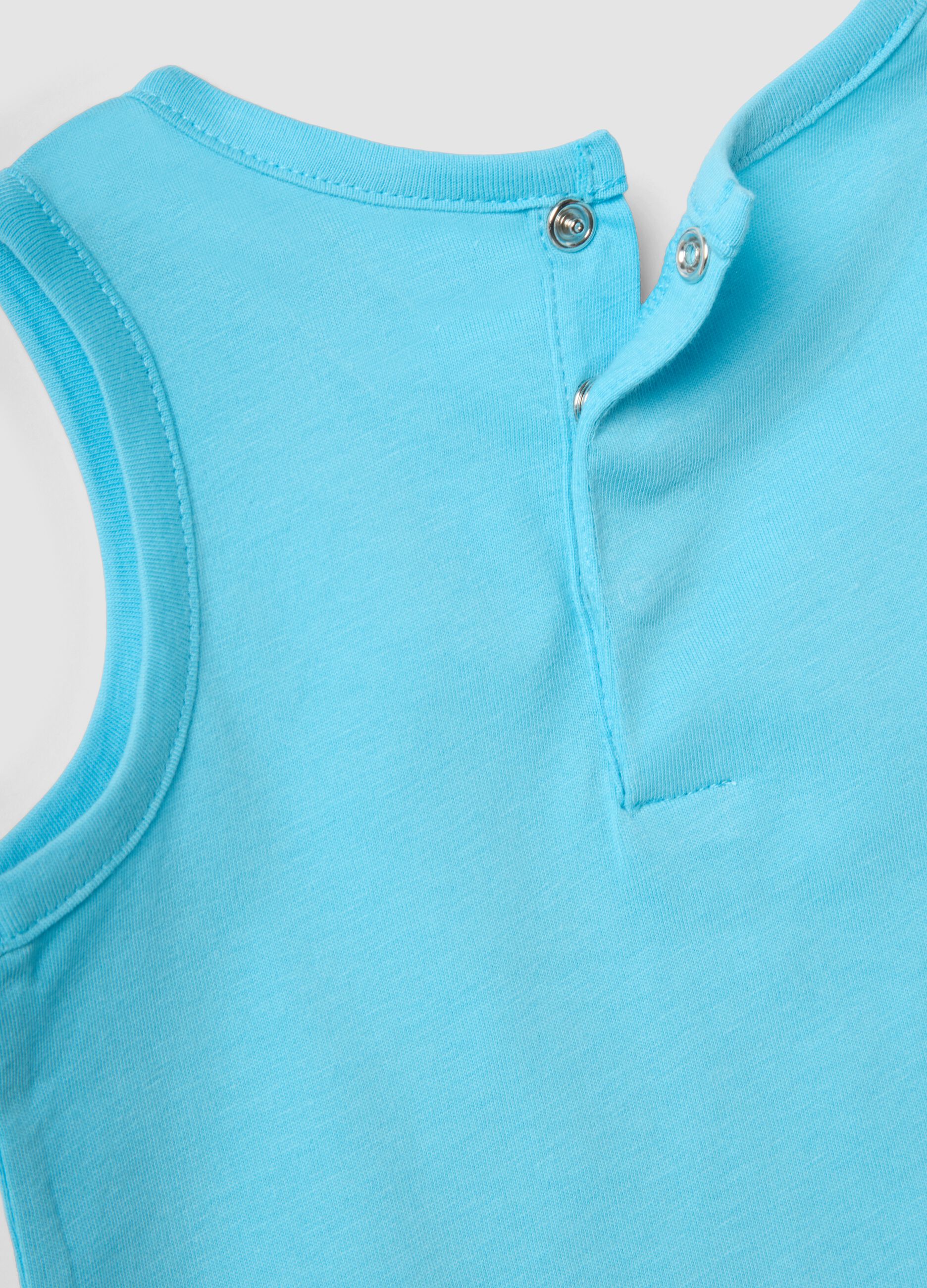 Blue pure cotton boys&rsquo; vest, regular fit, with sailboat print