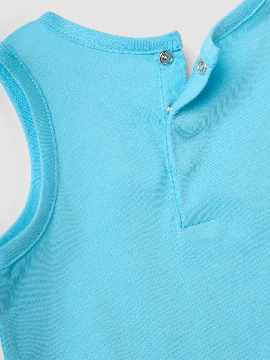 Blue pure cotton boys&rsquo; vest, regular fit, with sailboat print_3