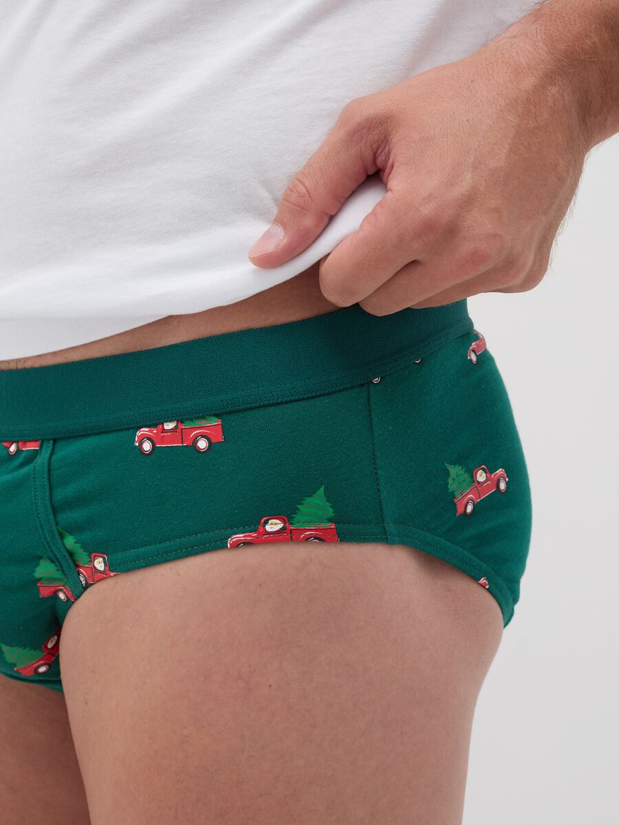 Stretch organic cotton briefs with all-over print_4