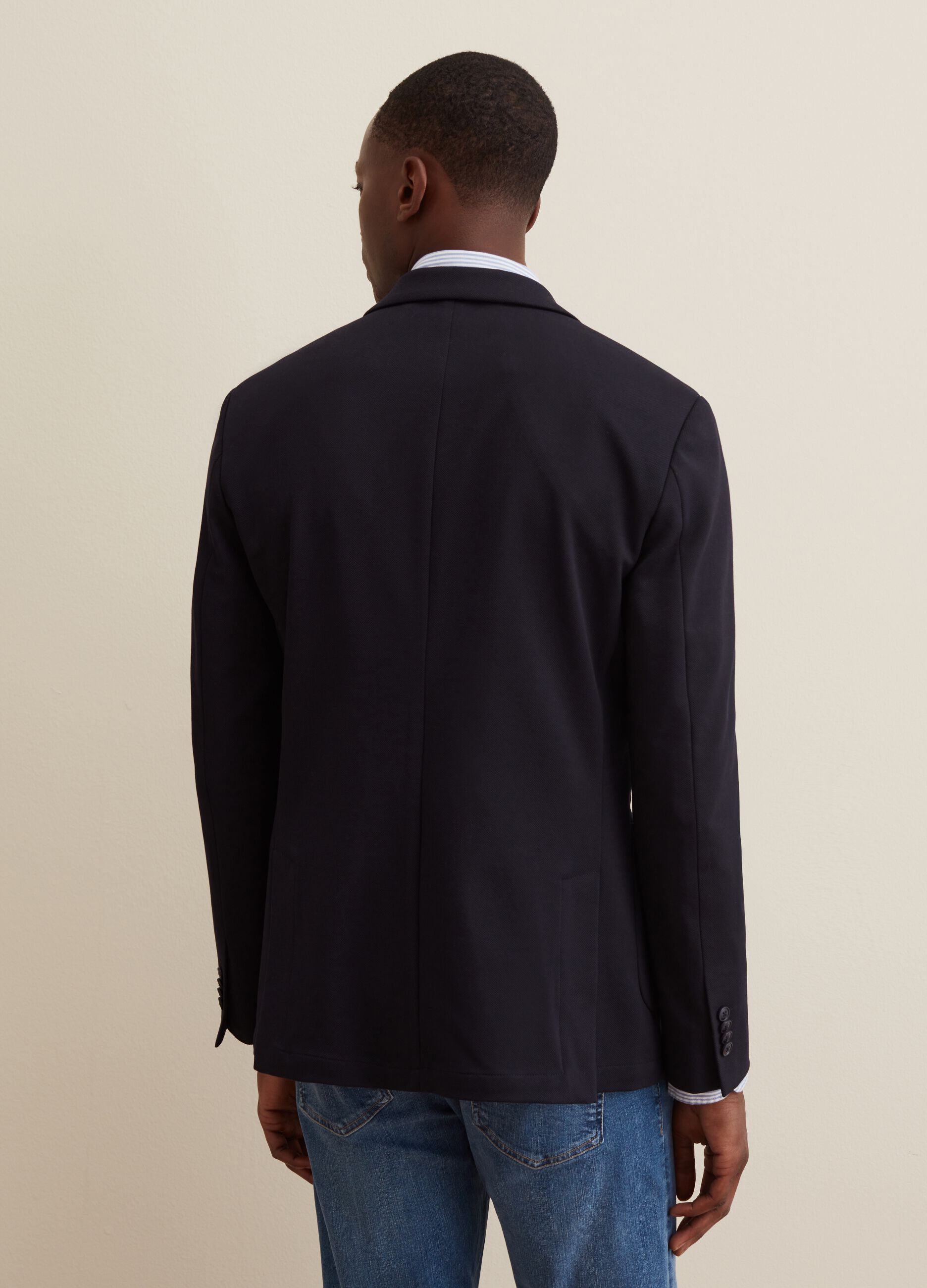Blazer slim fit in piquet_2