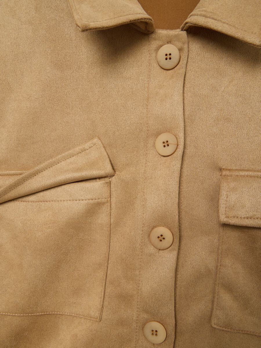 Beige regular fit jacket with pockets_5