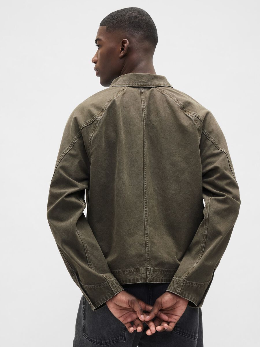 Green jacket in pure cotton_1