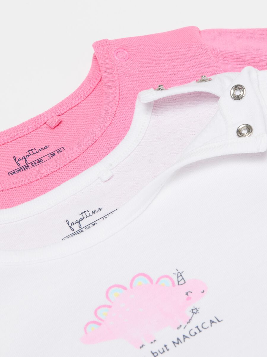 Three-pack organic cotton bodysuits with short sleeves_2