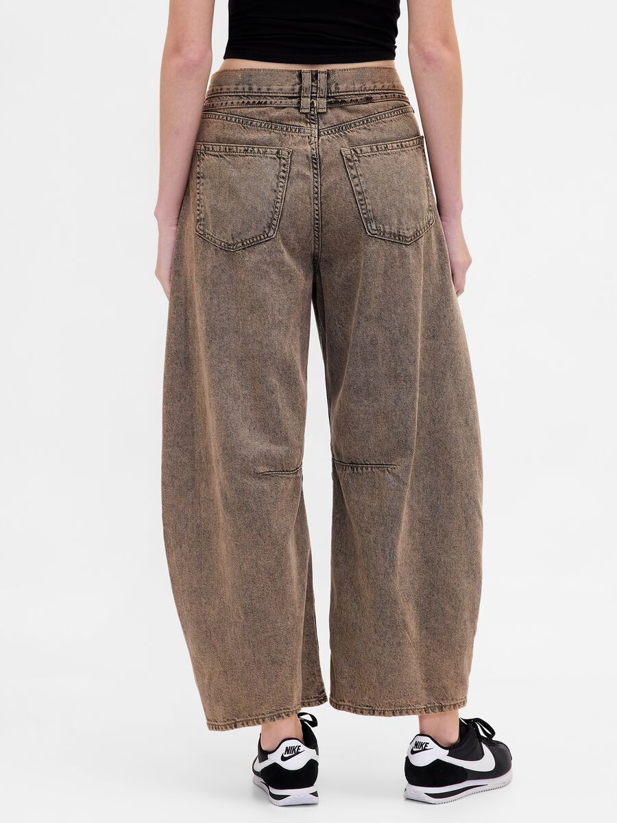 Brown wide-leg trousers in cotton and Lyocell_3