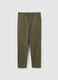 Slim fit green stretch cotton trousers_4