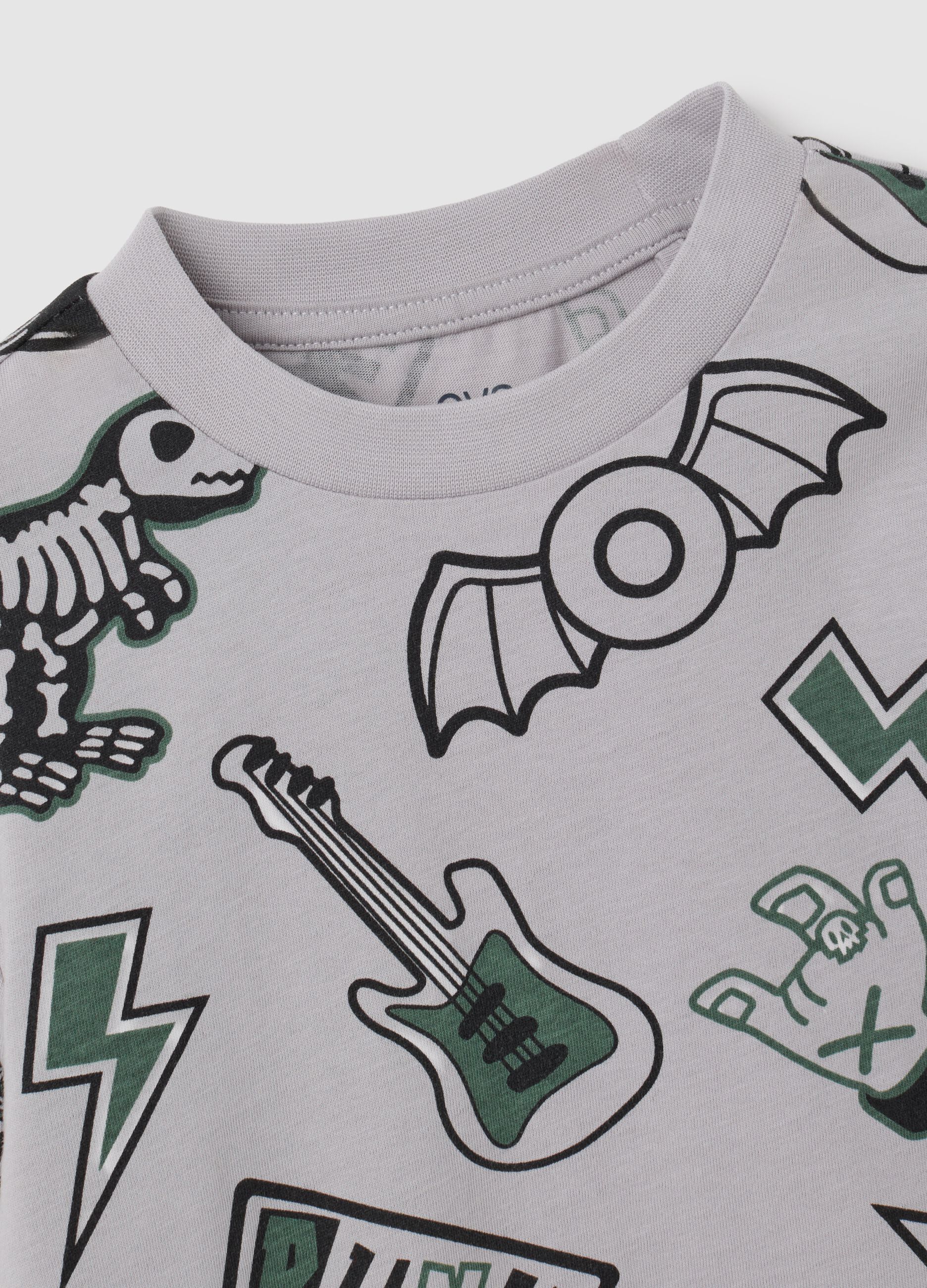 Maglia da bambino in puro cotone grigia regular fit
