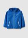 Blue mix regular fit jacket with hood for kids_0
