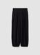 Pantaloni neri in misto viscosa relaxed fit_0