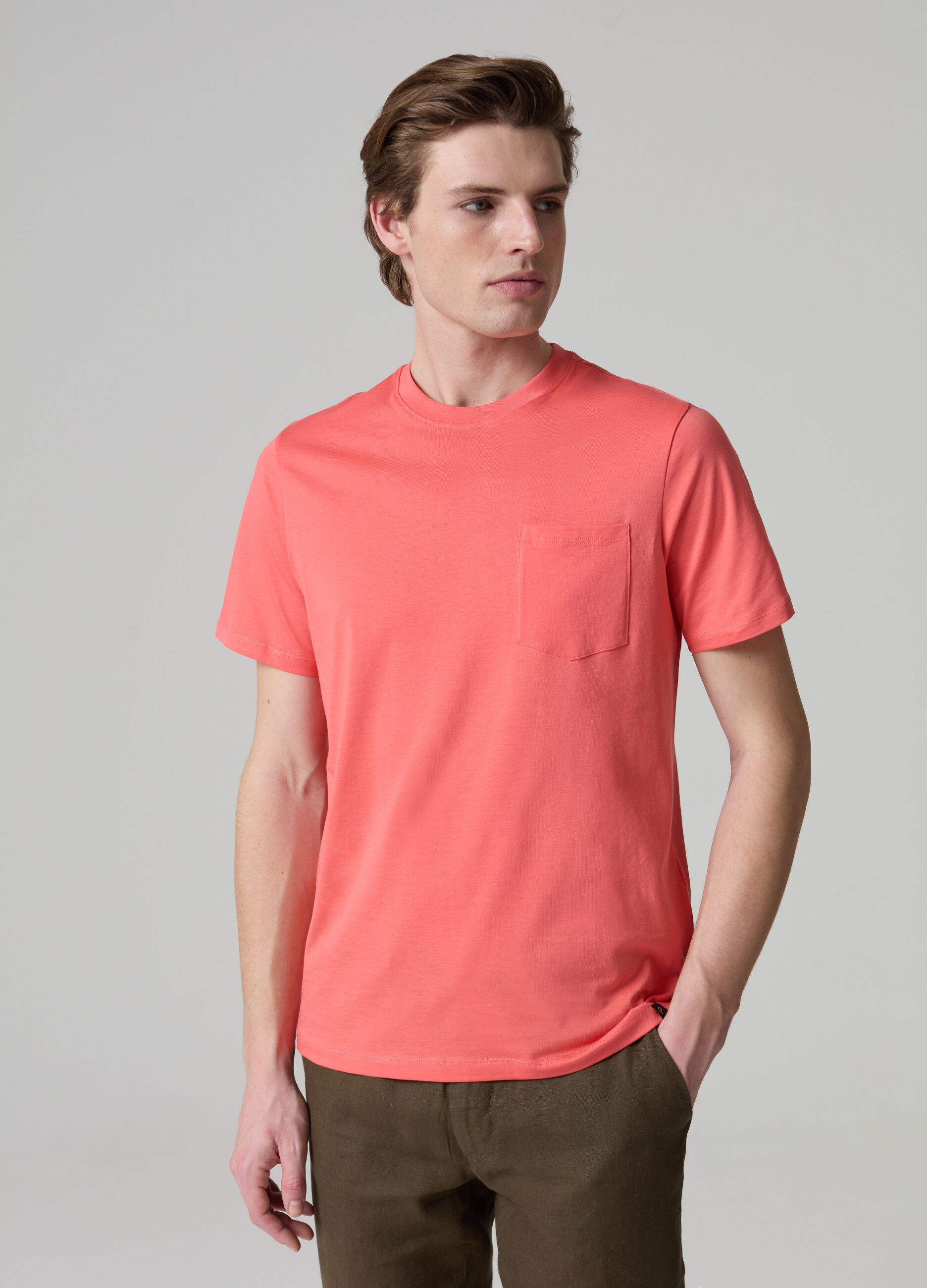 Supima cotton T-shirt with pocket