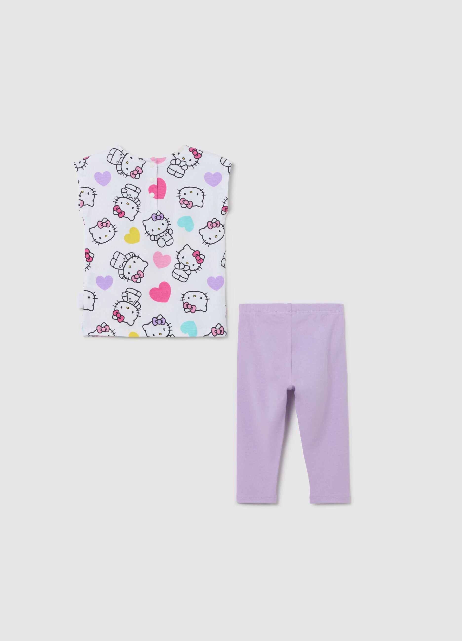 Jogging set con stampa Hello Kitty e cuori