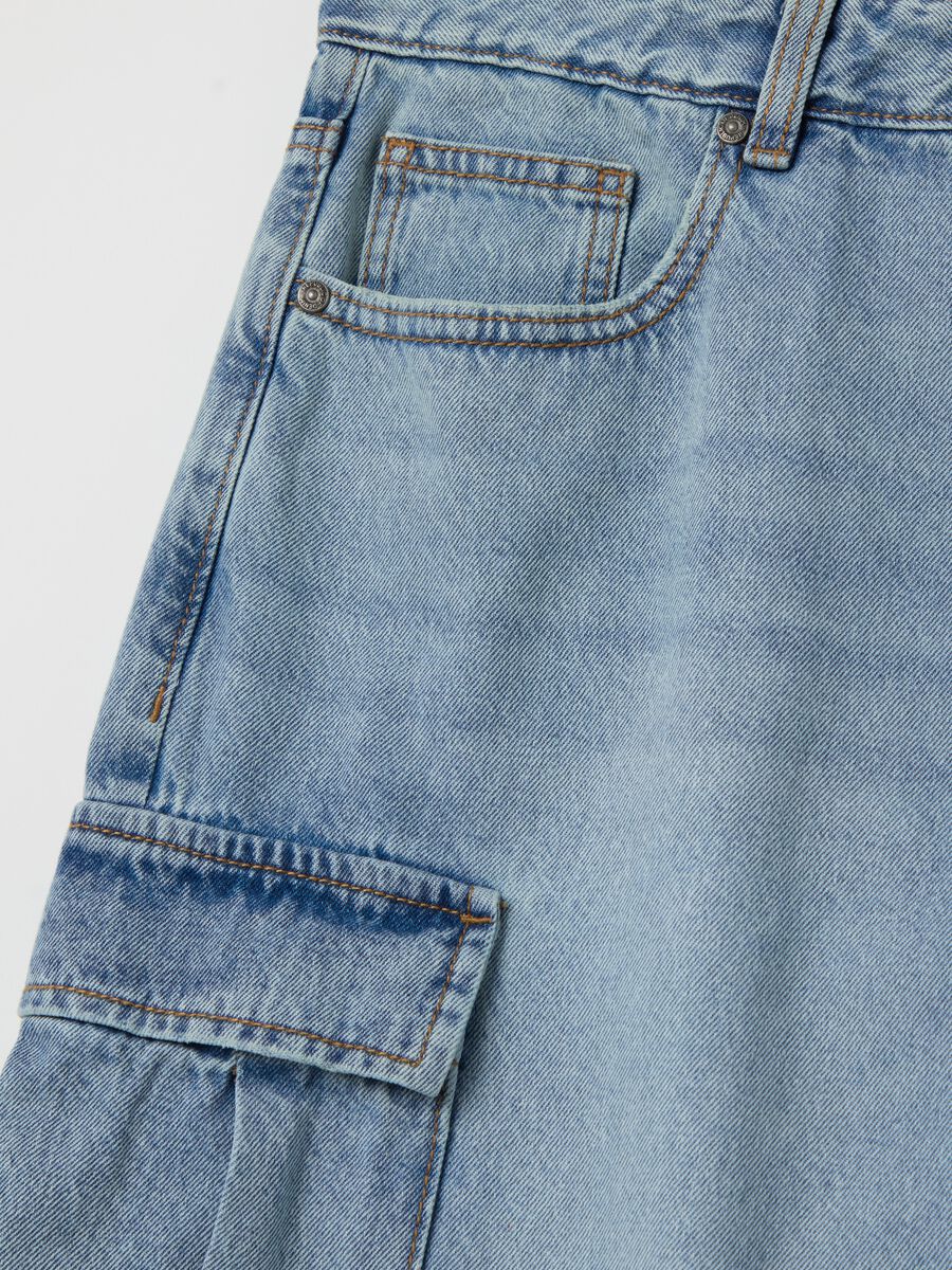 Cargo Bermuda shorts in denim_5