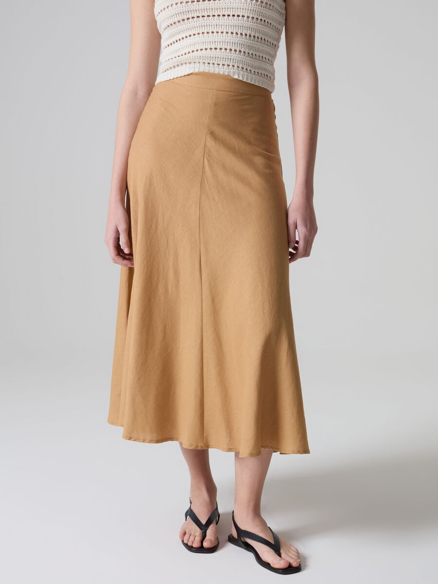 Contemporary long skirt in linen and viscose_2