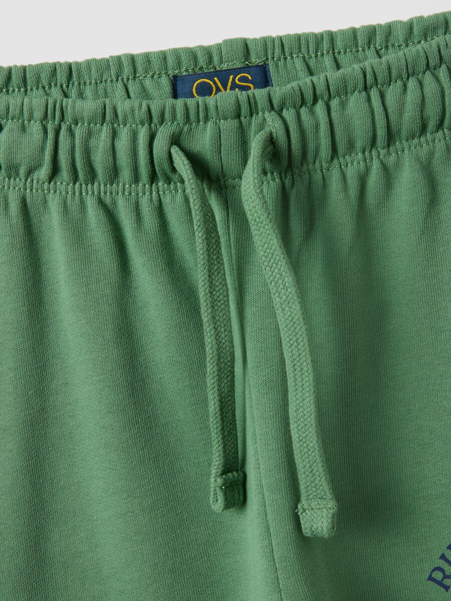 Children's regular fit green pure cotton trousers_2