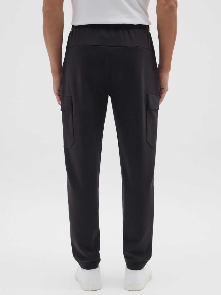 Pantaloni in misto cotone nero regular fit_2