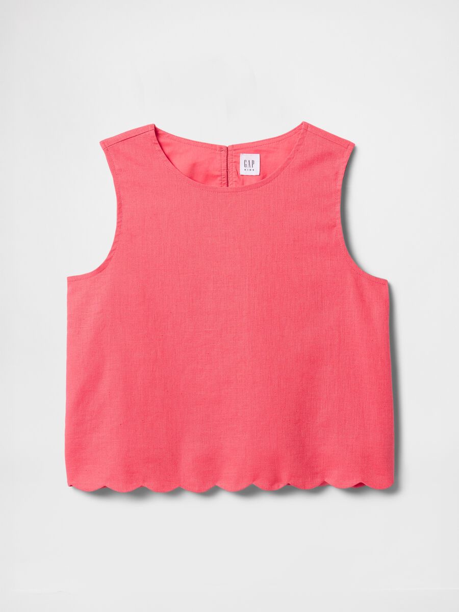 Sleeveless Pink Top with Scalloped Edge_3